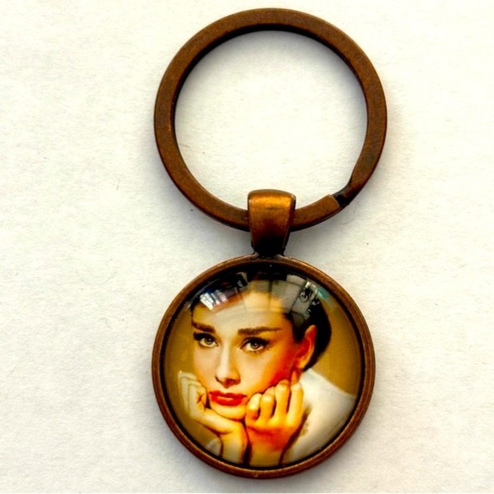 Audrey Hepburn Retro Keychain, NWT, Handmade